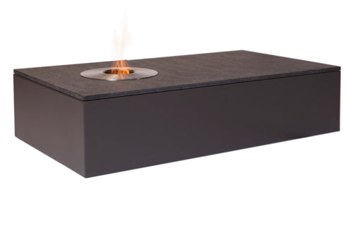 Fire Table Granite by Harbour - Black Granite/Asteroid Aluminum.