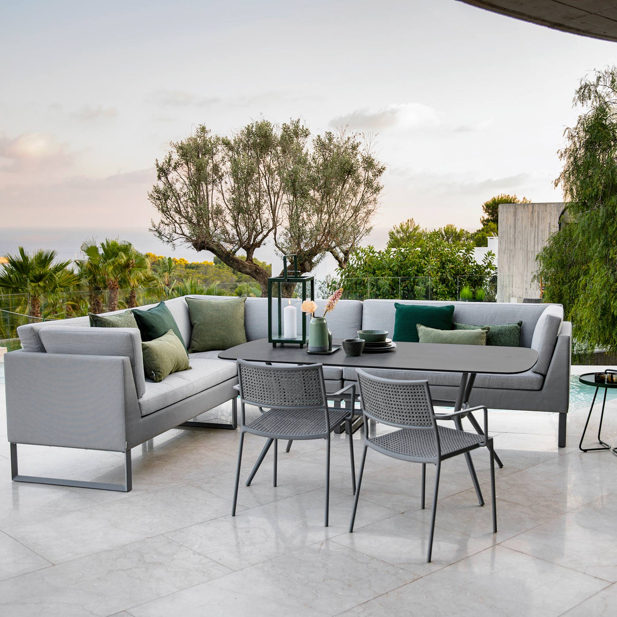 Flex 2-Seater Sofa Module by Cane-Line, showing flex 2-seater sofa modules in live shot.