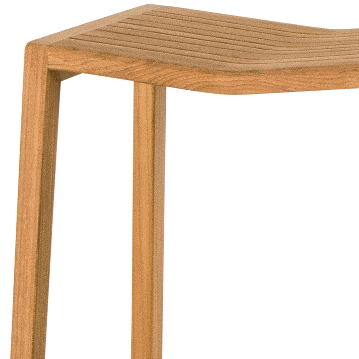 Flip Bar Chair by Cane-Line, showing closeup view of flip bar chair in teak wood.