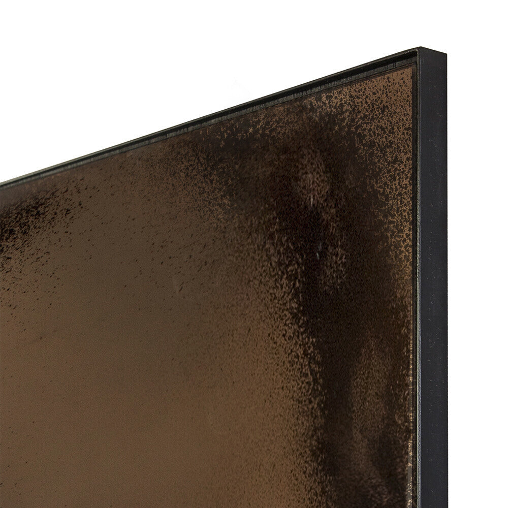 Floor Mirror by Ethnicraft, showing closeup view of bronze floor mirror.