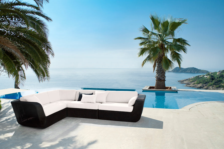 Focus Scatter Cushion by Cane-Line, showing focus scatter cushions in live shot.
