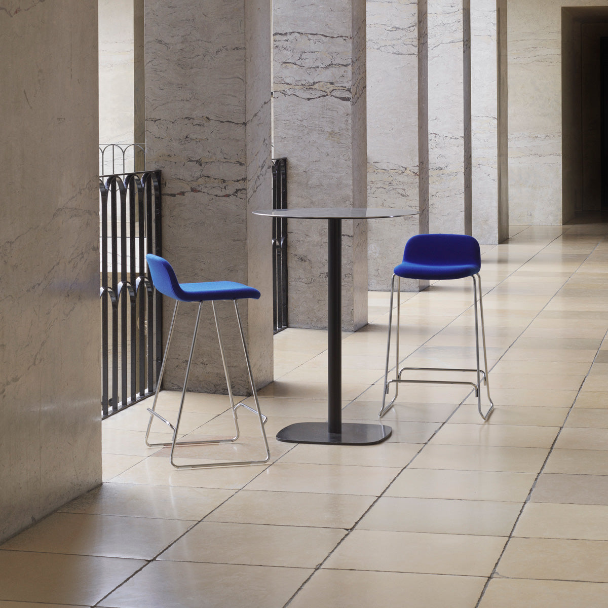 Form Cafe Table by Normann Copenhagen, showing form cafe table in live shot.