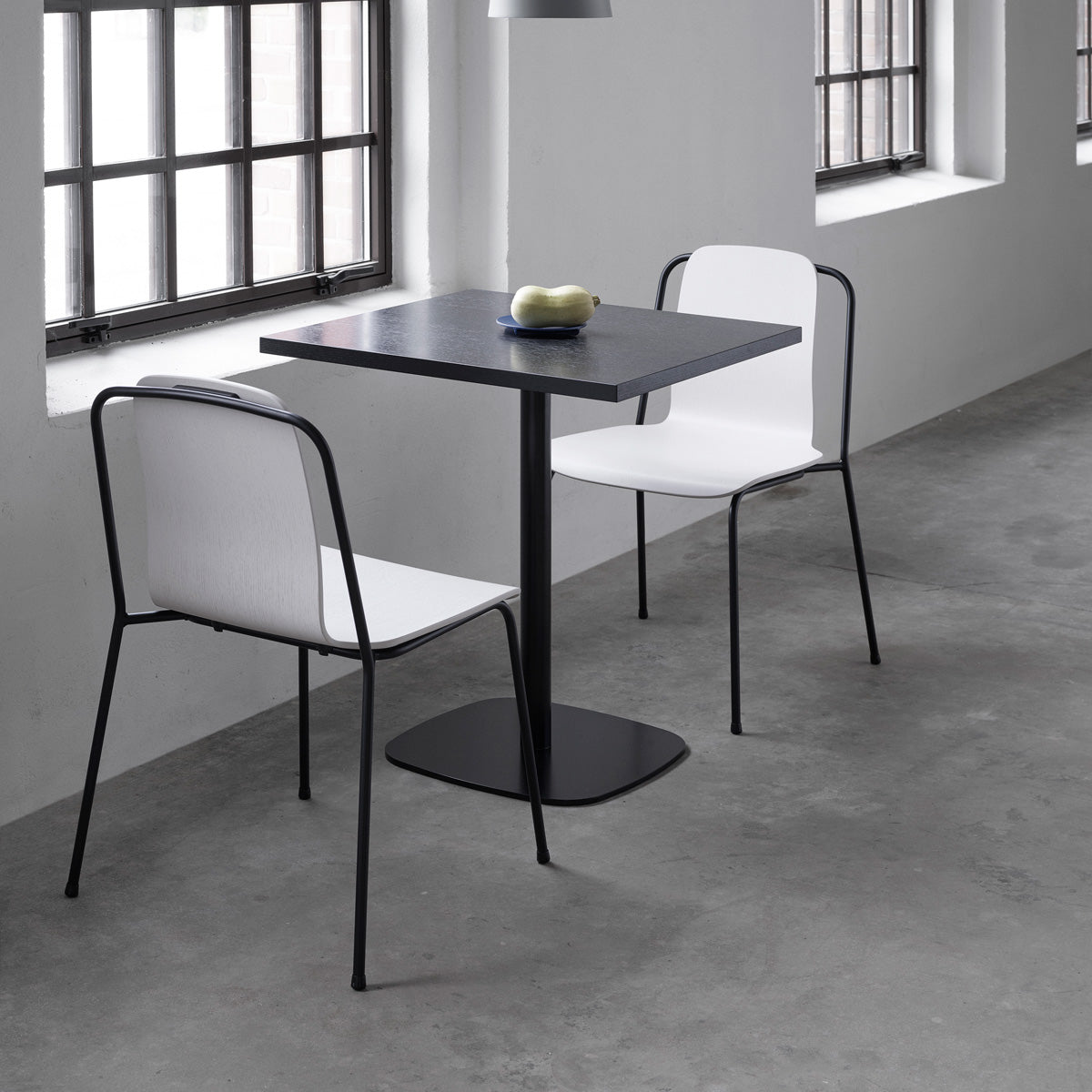 Form Cafe Table by Normann Copenhagen, showing form cafe table in live shot.