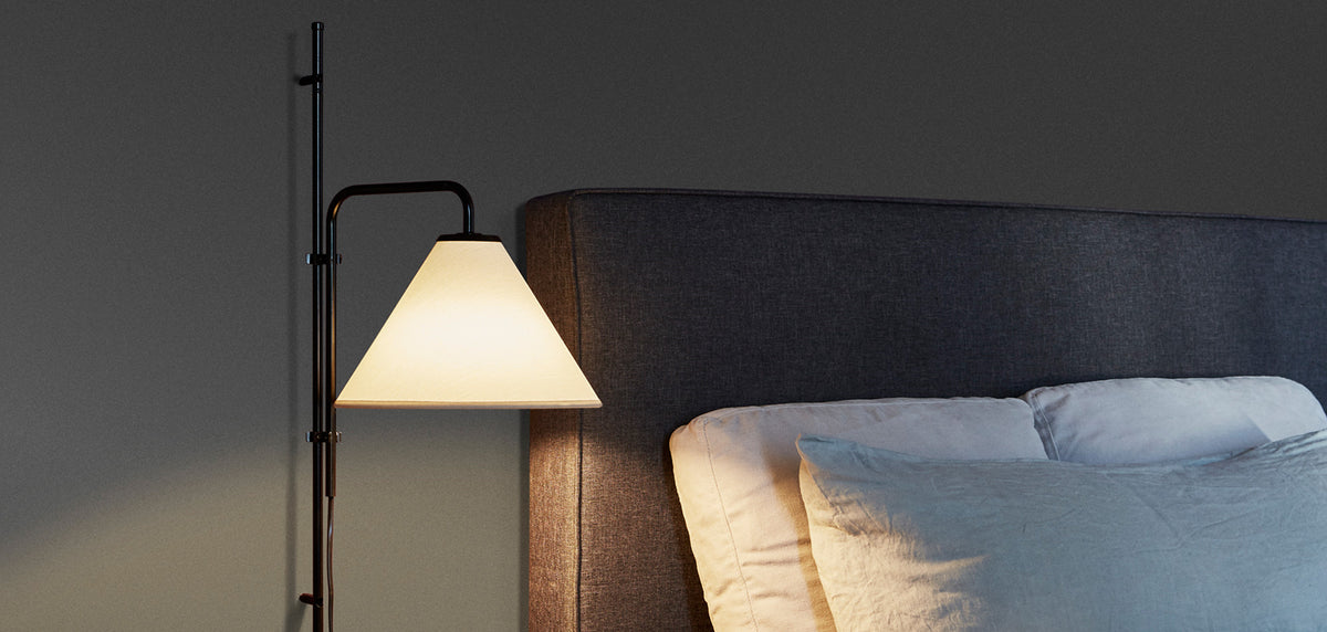 Funiculi A Fabric Wall Lamp by Marset, showing closeup view of funiculi a fabric wall lamp in live shot.