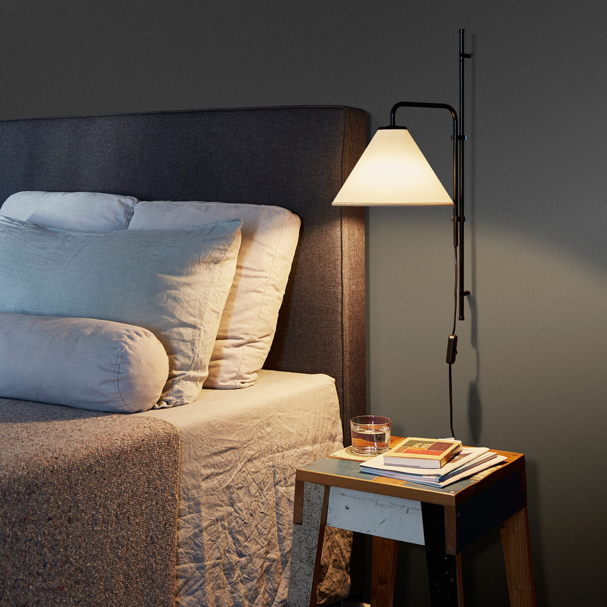 Funiculi A Fabric Wall Lamp by Marset, showing funiculi a fabric wall lamp in live shot.