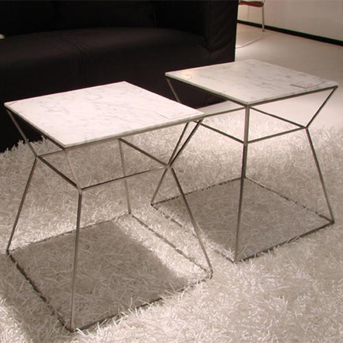 Gakko End Table by sohoConcept, shown in white marble.