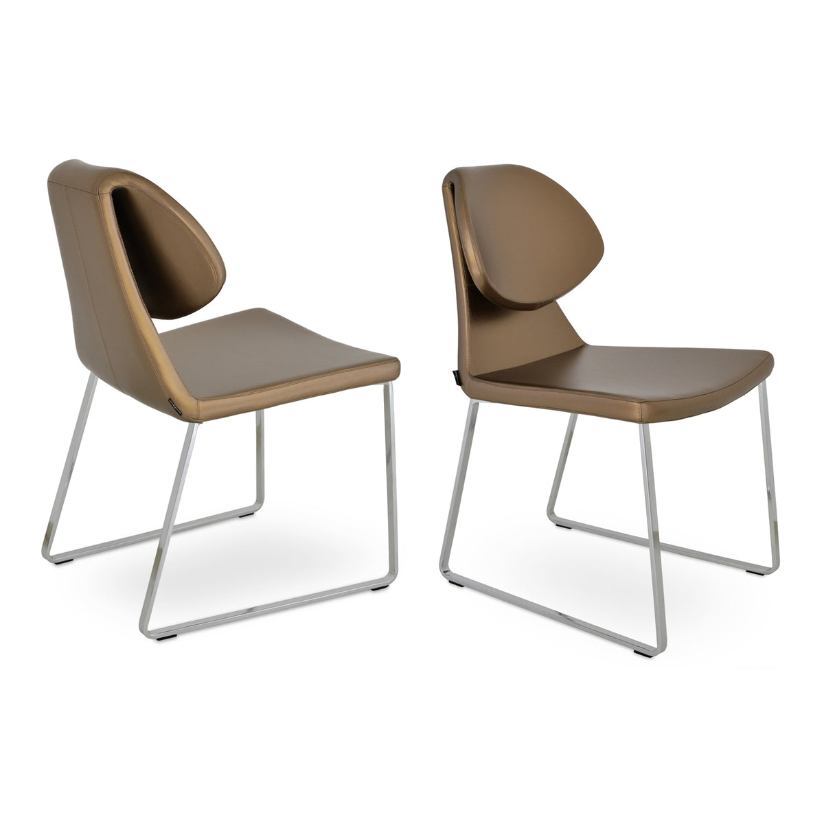 Gakko Slide Dining Chair by SohoConcept, showing different angles of gakko sled dining chairs.