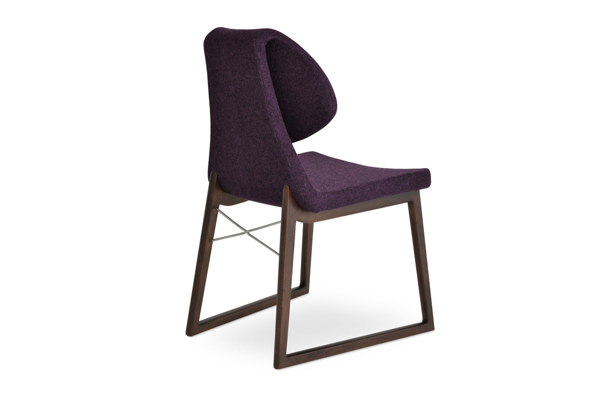 Gakko Wood Chair by SohoConcept - Original Walnut Wood, Camira Blazer Deep Maroon Wool