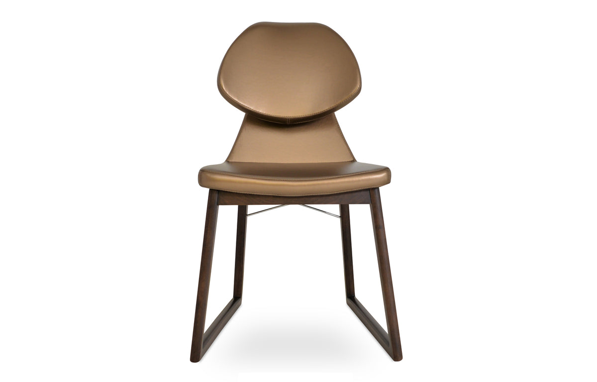 Gakko Wood Chair by SohoConcept - Original Walnut Wood, Gold PPM