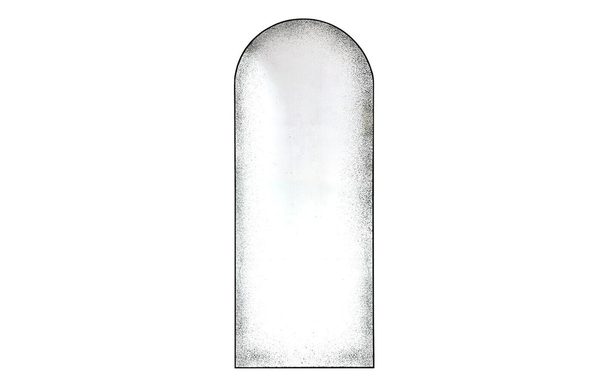 Gate Floor Mirror by Ethnicraft - Large, Clear/Black Metal Frame/Medium Aged. 