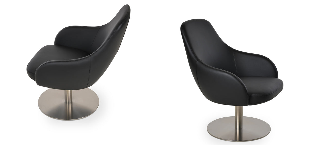 Gazel Arm Lounge Swivel Round Chair by SohoConcept, showing two arm lounge swivel round chairs together.