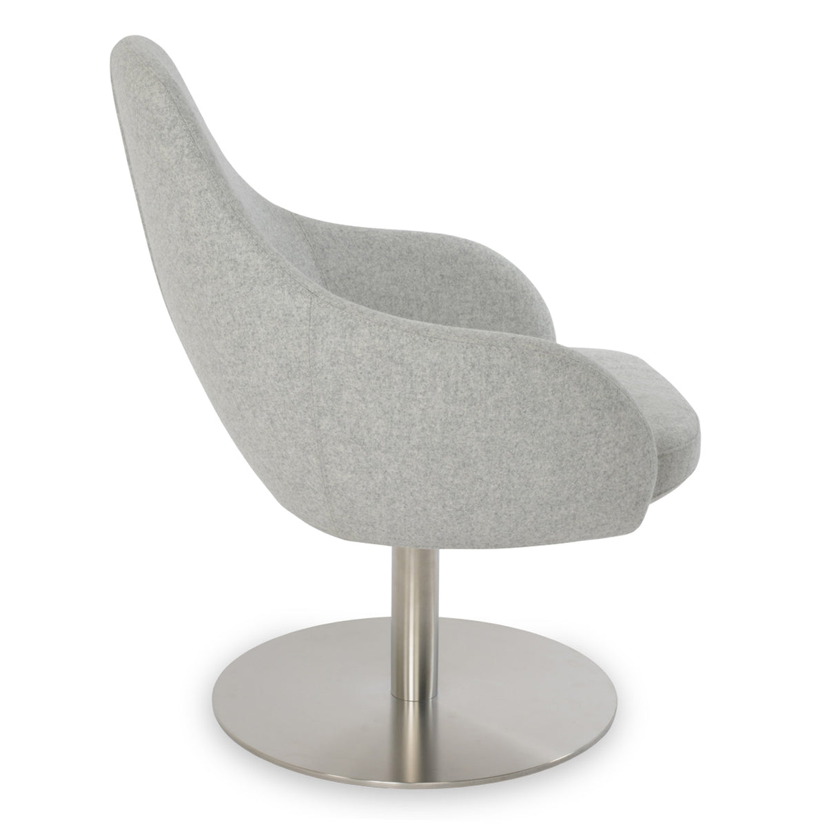 Gazel Arm Lounge Swivel Round Chair by SohoConcept, showing two side view of arm lounge swivel round chair.