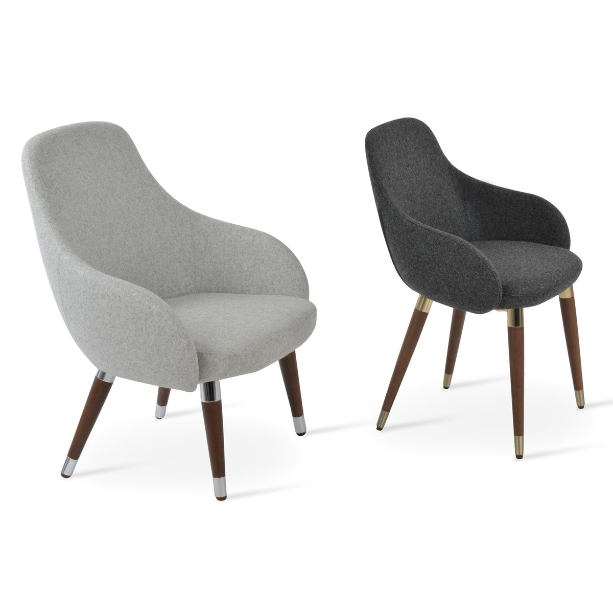 Gazel Arm Lounge Wood Chair by SohoConcept, showing two arm lounge wood chairs together.