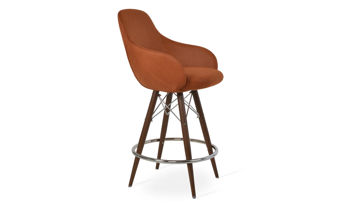 Gazel Arm MW Stools by SohoConcept, showing angle view of arm mw stool.