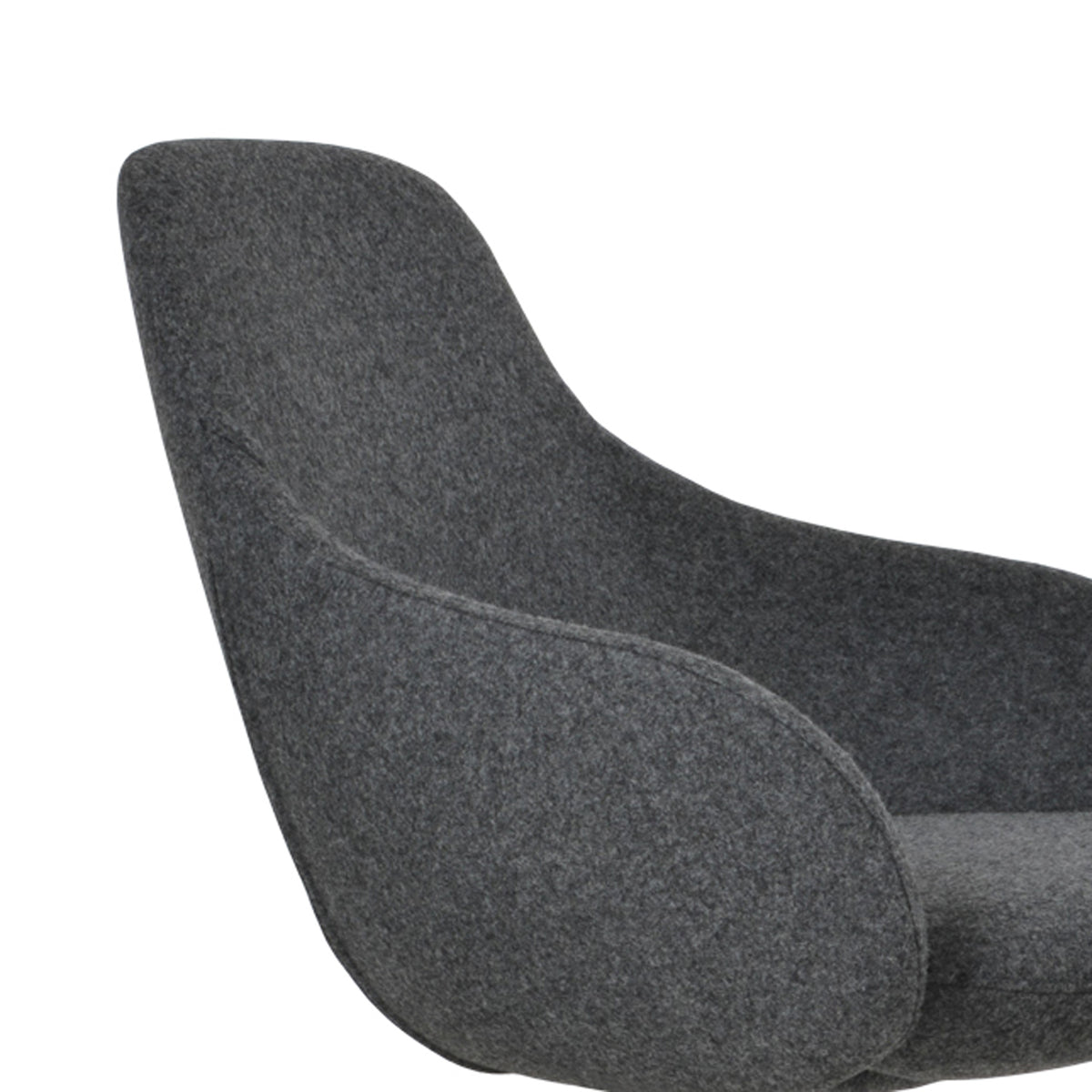 Gazel Arm Pyramid Swivel Dining Chair by SohoConcept, showing closeup view of arm pyramid swivel dining chair.