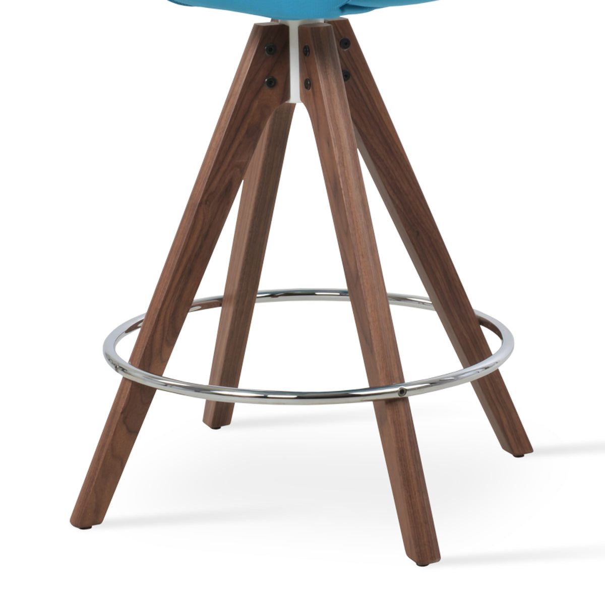 Gazel Arm Pyramid Swivel Stools by SohoConcept, showing closeup view of arm pyramid swivel stool.