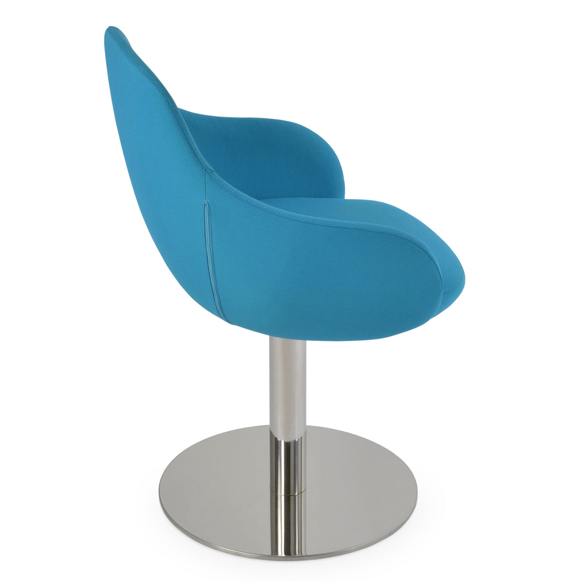 Gazel Arm Round Swivel Chair by SohoConcept, showing side view of arm round swivel chair.