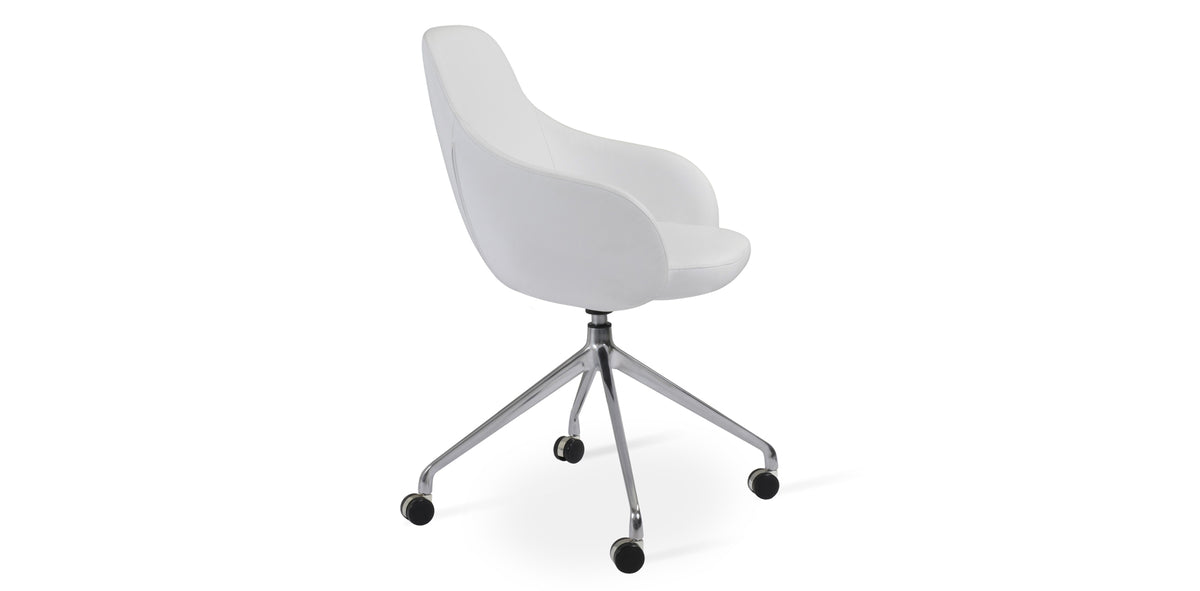 Gazel Arm Spider Swivel Chair with Caster by SohoConcept, showing angle view of arm spider swivel chair with caster.