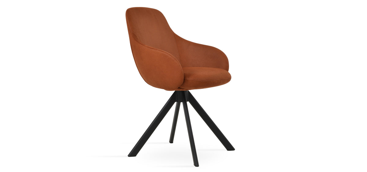 Gazel Arm Sword Dining Chair by SohoConcept, showing angle view of arm sword dining chair.