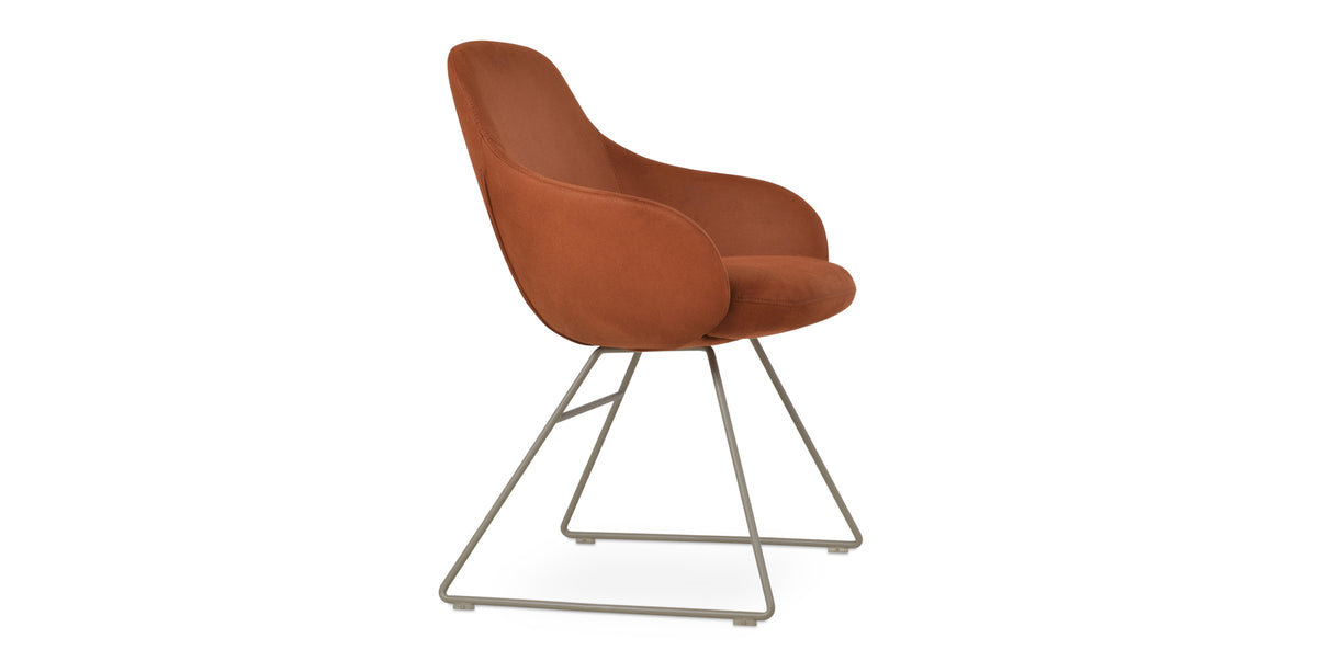Gazel Arm Wire Chair by SohoConcept, showing angle view of arm wire chair.
