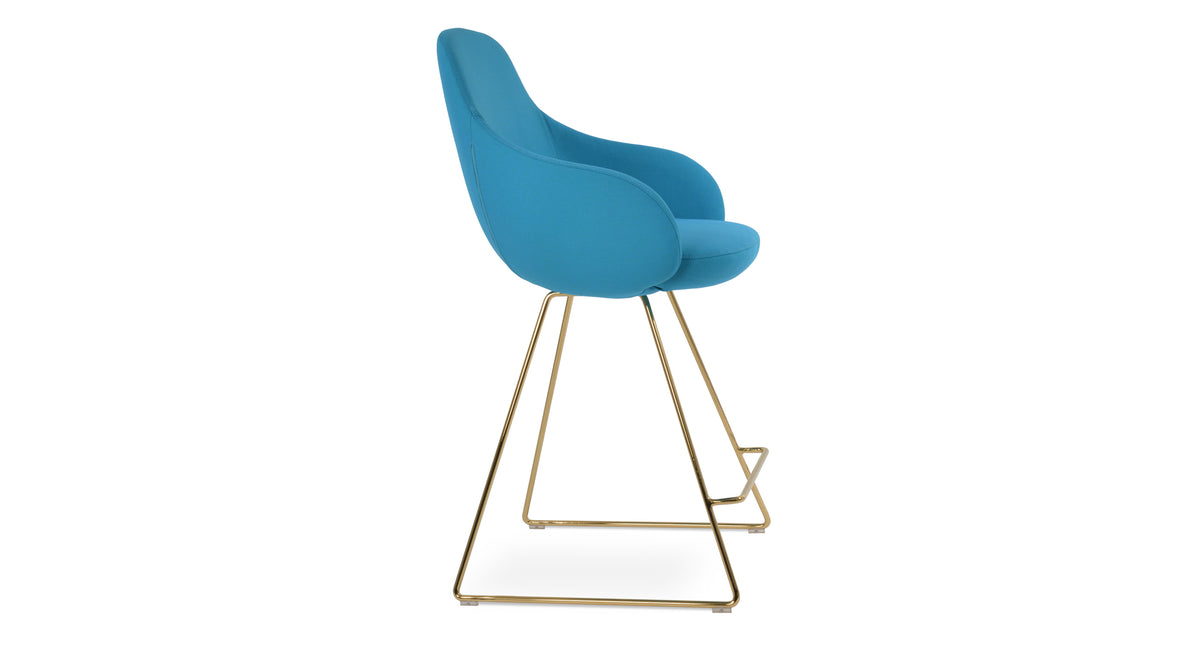 Gazel Arm Wire Stools by SohoConcept, showing angle view of arm wire stool.