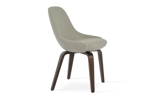 Gazel Plywood Chair by SohoConcept - American Walnut Veneer, Light Grey Leatherette.