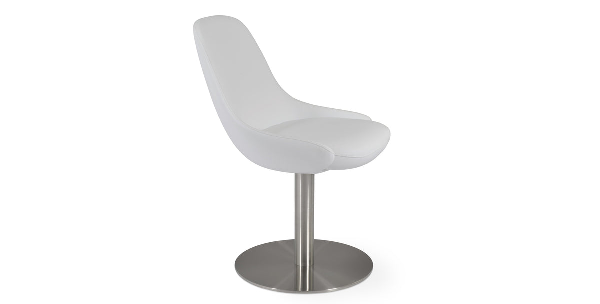 Gazel Round Swivel Chair by SohoConcept, showing angle view of round swivel chair.