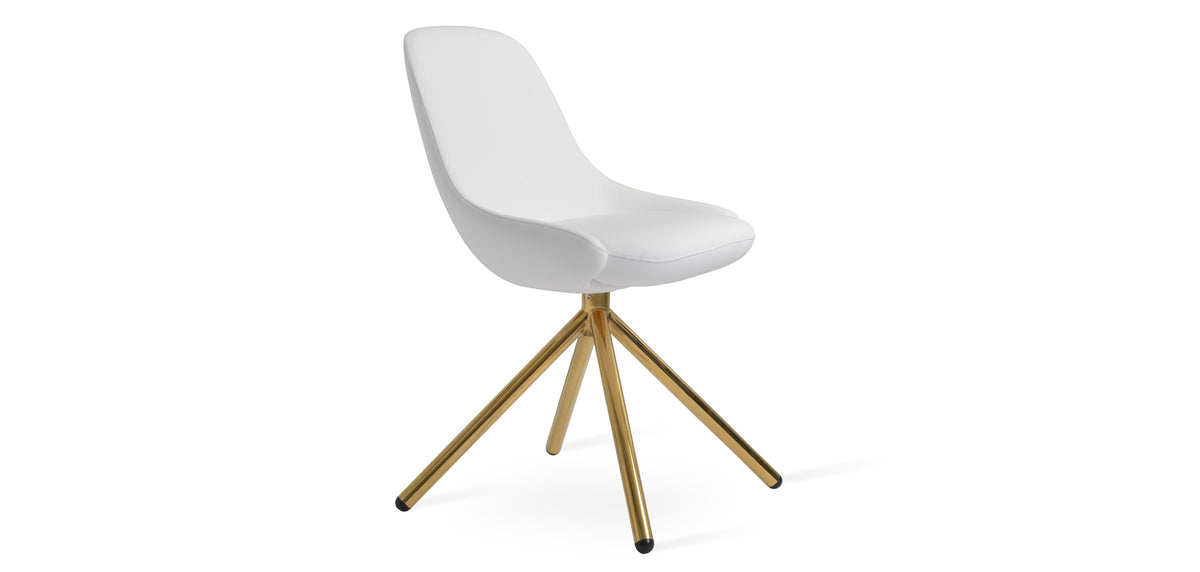 Gazel Stick Swivel Chair by SohoConcept, showing angle view of stick swivel chair.