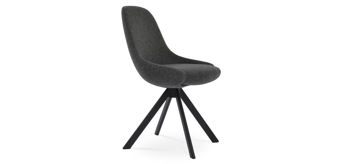 Gazel Sword Swivel Chair by SohoConcept, showing angle view of sword swivel chair.