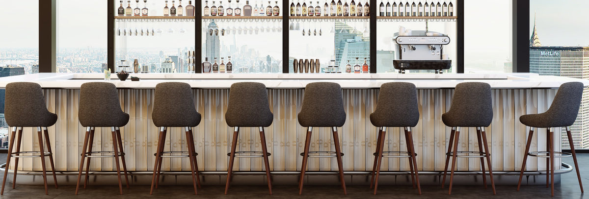Gazel Wood Stools by SohoConcept, showing wood stools in live shot.