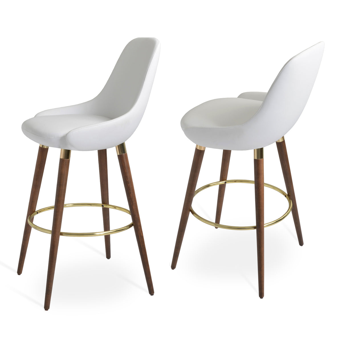 Gazel Wood Stools by SohoConcept, showing two wood stools together.