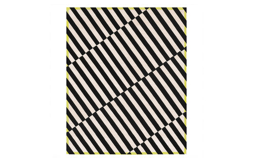 Gazzo GO200 Rug by Second Studio - Black, Off-White & Yellow.