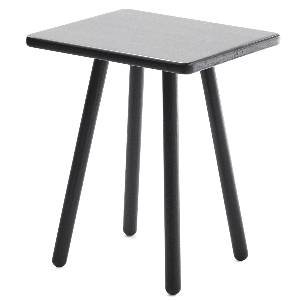 Georg Side Table by Skagerak, showing angle view of georg side table in black oak wood.