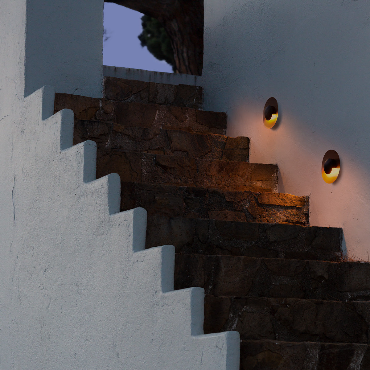 Ginger 15C/20C IP65 LED Outdoor Wall/Ceiling Light by Marset, showing ginger 15c/20c ip65 led outdoor wall/ceiling lights in live shot.