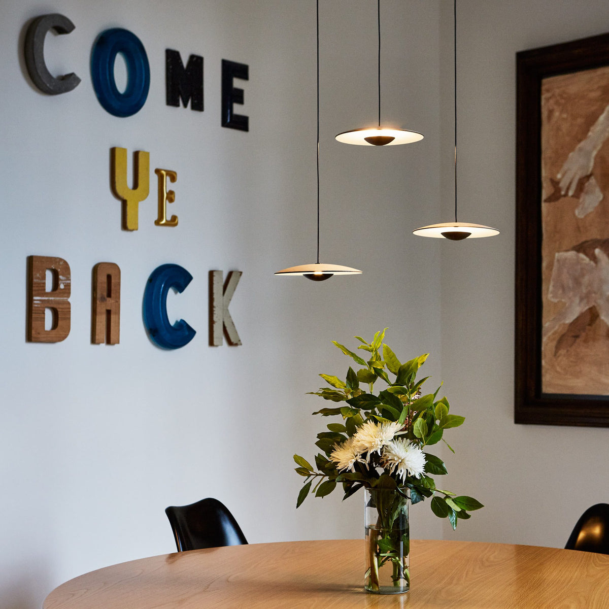 Ginger 8" Pendant Light by Marset, showing ginger 8" pendant lights in live shot.
