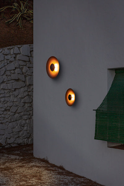 Ginger IP65 LED Outdoor Wall/Ceiling Light by Marset, showing ginger ip65 led outdoor wall/ceiling lights in live shot.