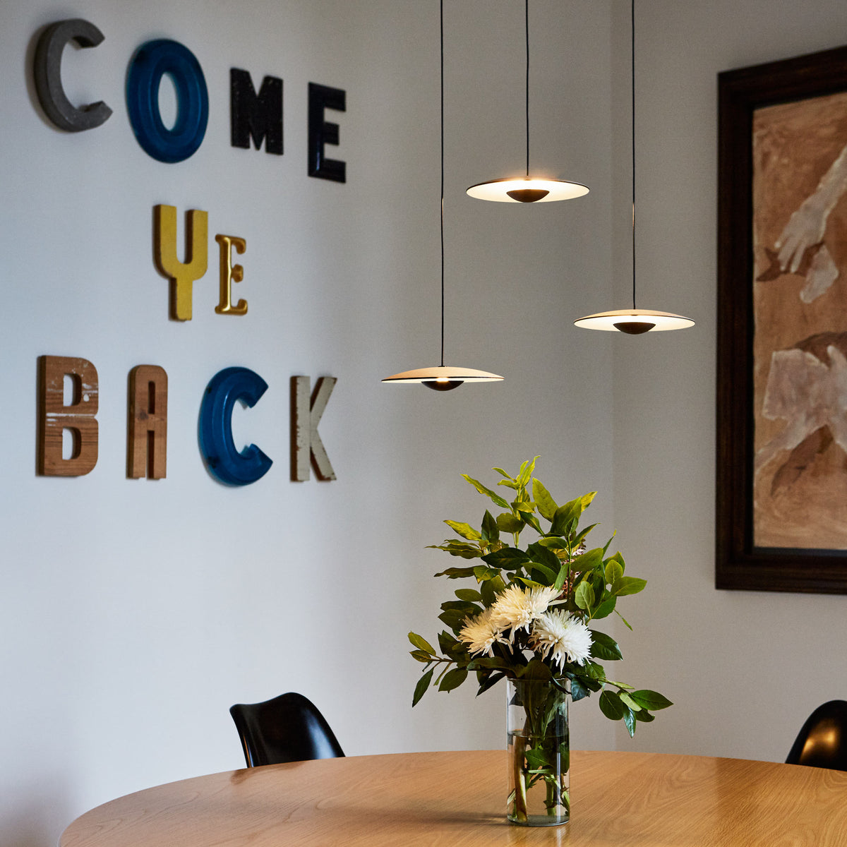 Ginger Pendant Light by Marset, showing ginger pendants in live shot.