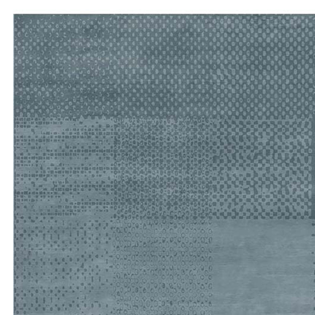 Ginno Kurera No 91 GO91 Rug by Second Studio, showing closeup view of ginno kurera no 91 go91 rug by second studio in mixed denim blue.