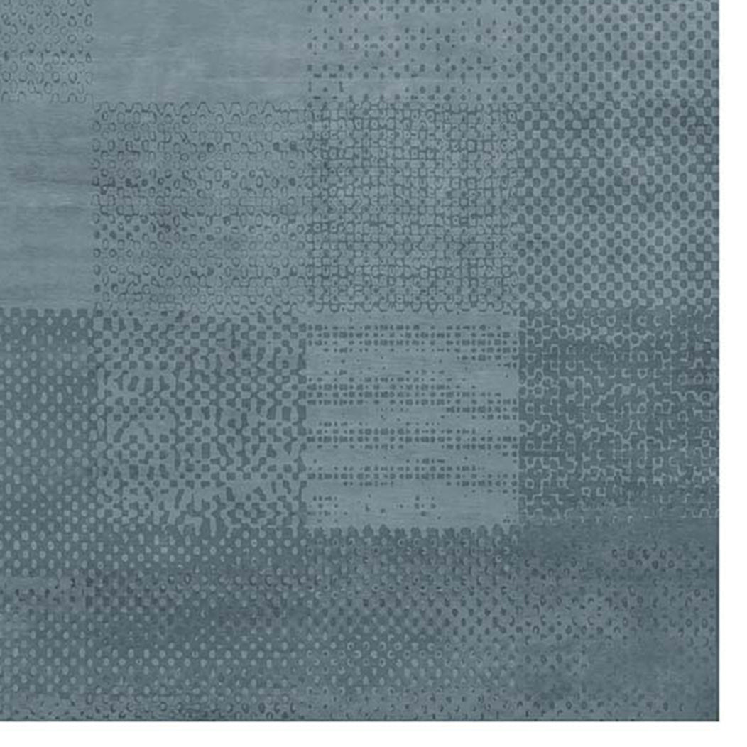Ginno Kurera No 91 GO91 Rug by Second Studio, showing closeup view of ginno kurera no 91 go91 rug by second studio in mixed denim blue.