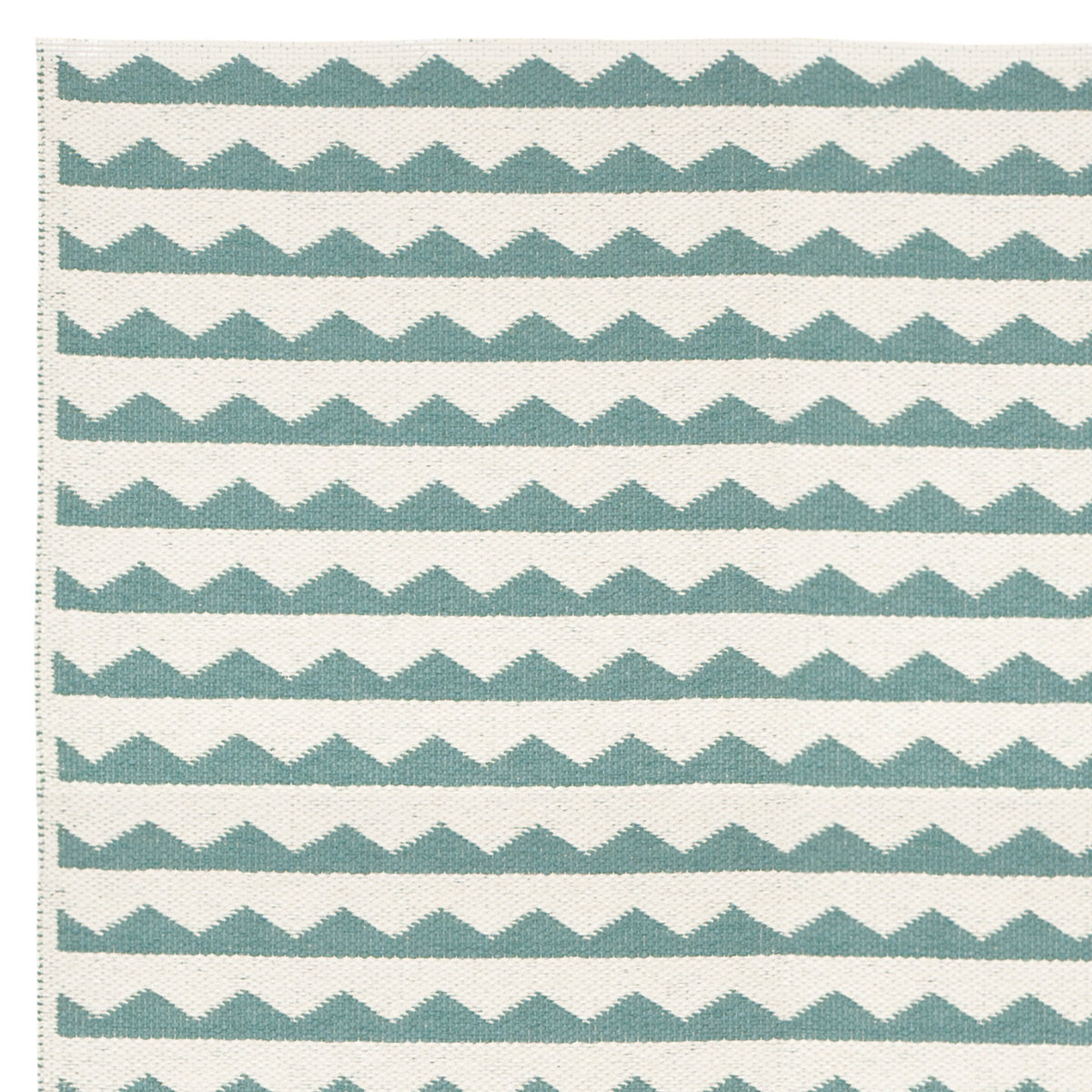 Gittan Woven Plastic Rug by Brita, showing closeup view of gittan woven plastic rug in water gittan woven rug.