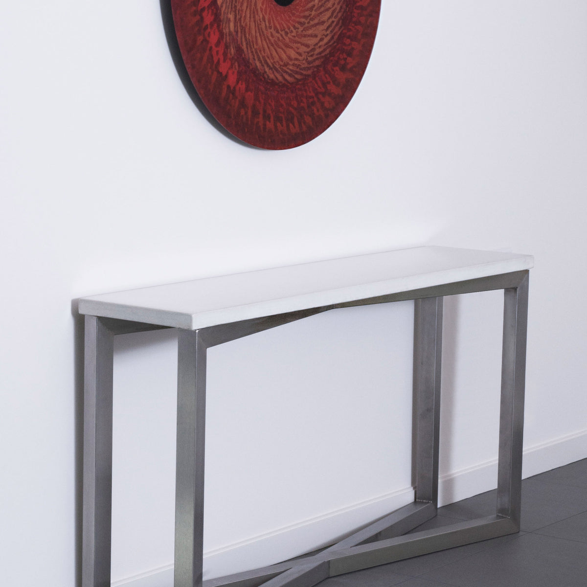 James De Wulf Gooding Console Table by De Wulf, showing gooding console table in live shot.