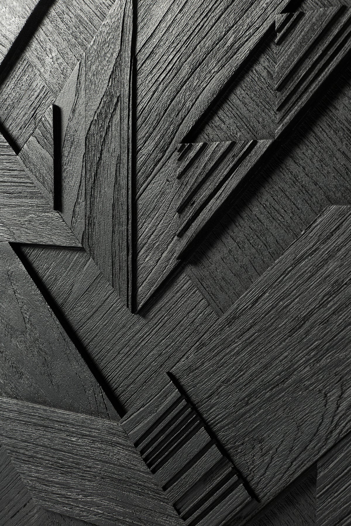Graphic Sideboard by Ethnicraft, showing closeup view of graphic sideboard.