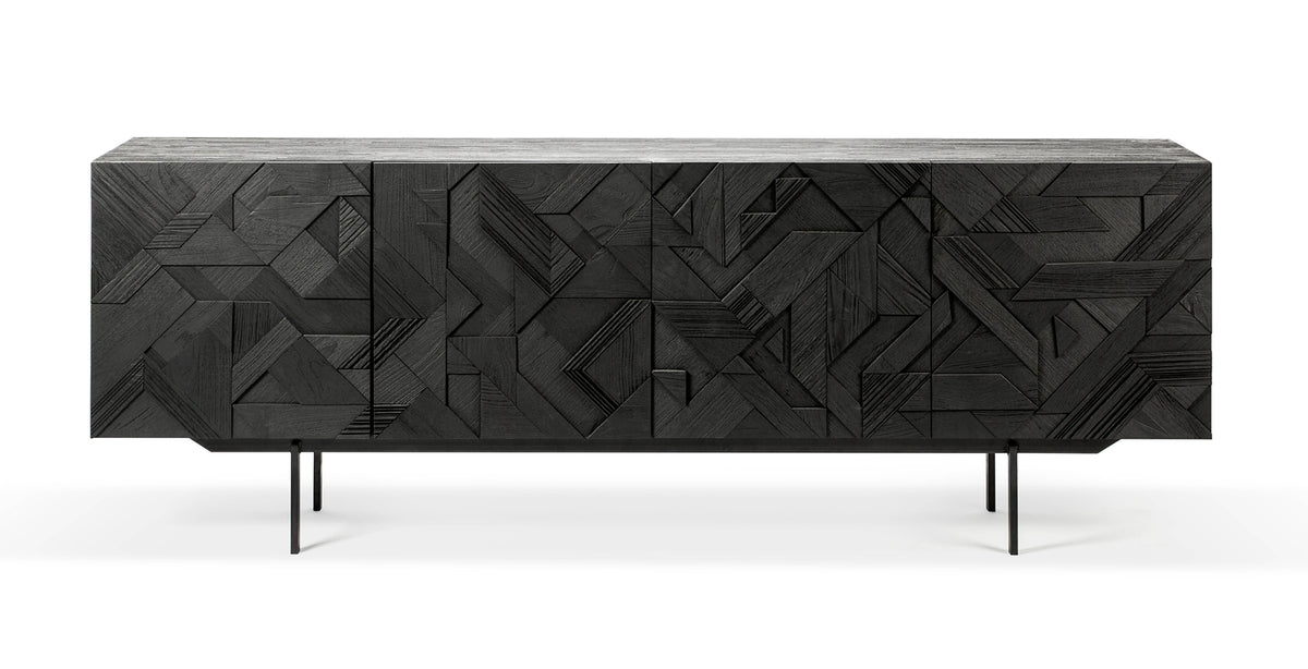 Graphic Sideboard by Ethnicraft, showing front view of graphic sideboard - 4 Doors.
