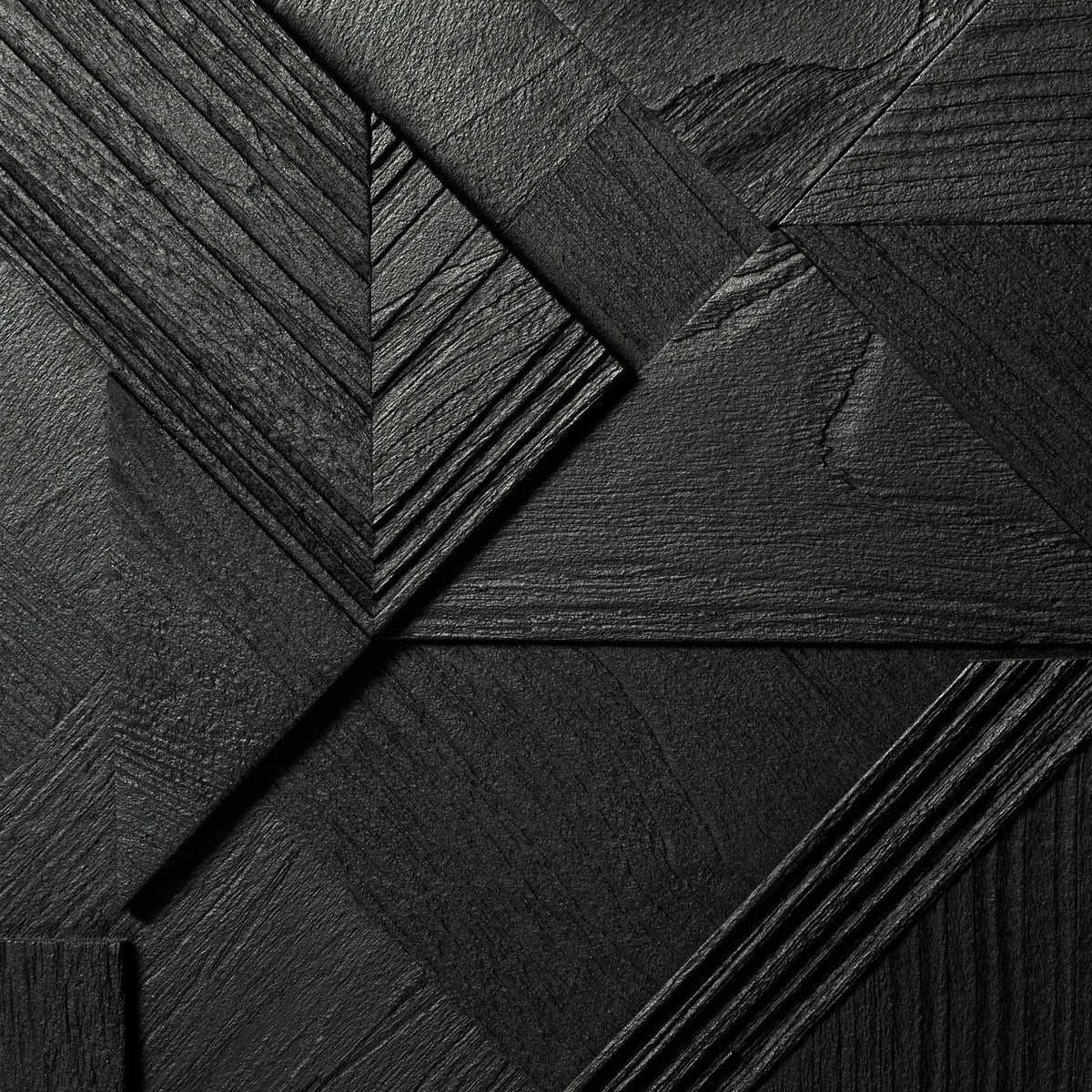 Graphic Sideboard by Ethnicraft, showing closeup view of graphic sideboard.