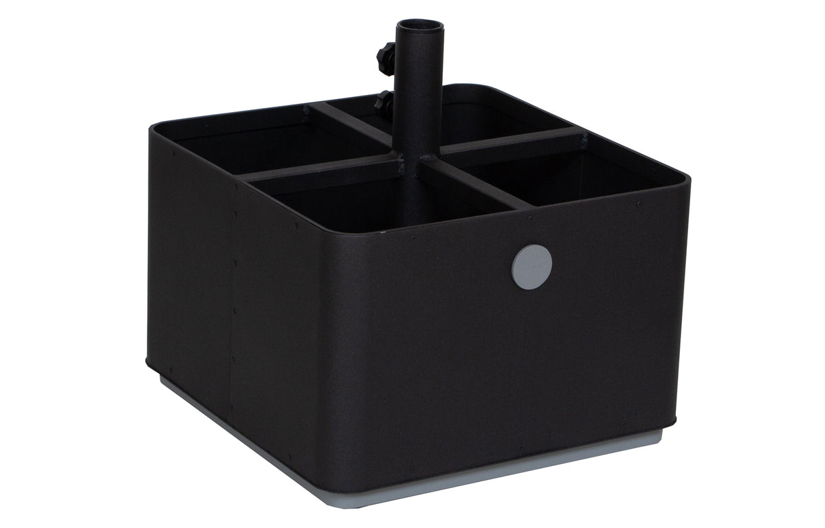 Grow Parasol Base with Wheels by Cane-Line - Lava Grey/Light Grey Aluminum.
