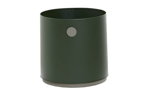 Grow Planter by Cane-Line - Small, Dark Green/Taupe Aluminium.