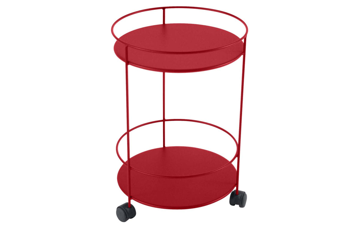 Guinguette Side Table with Wheels by Fermob - Poppy Red.