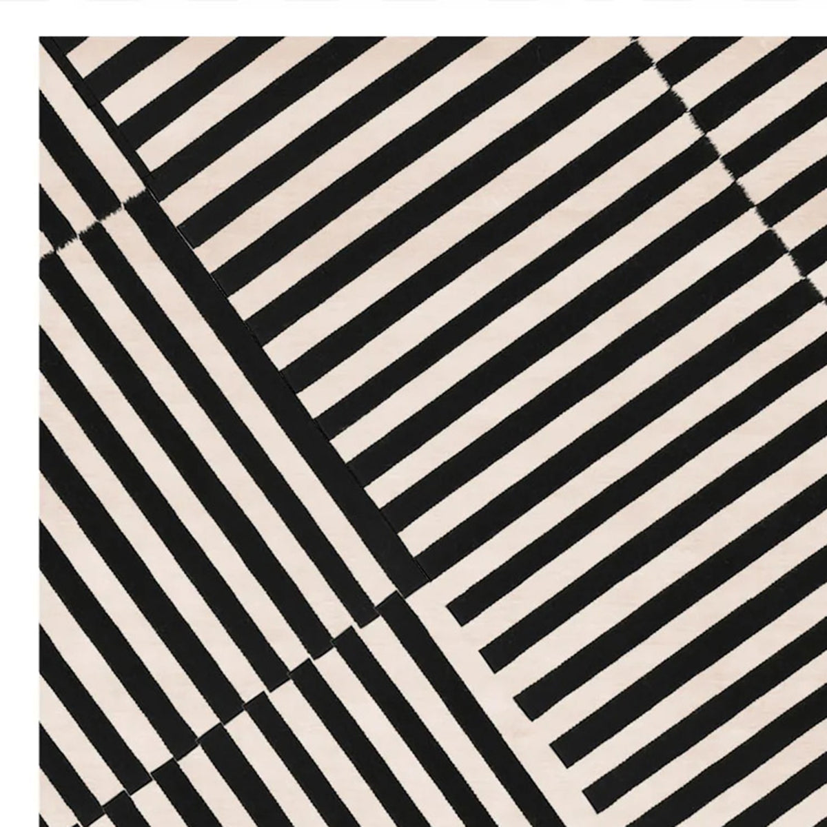 Gussago GO95 Rug by Second Studio, showing closeup view of gussago go95 rug by second studio in off-white & black.