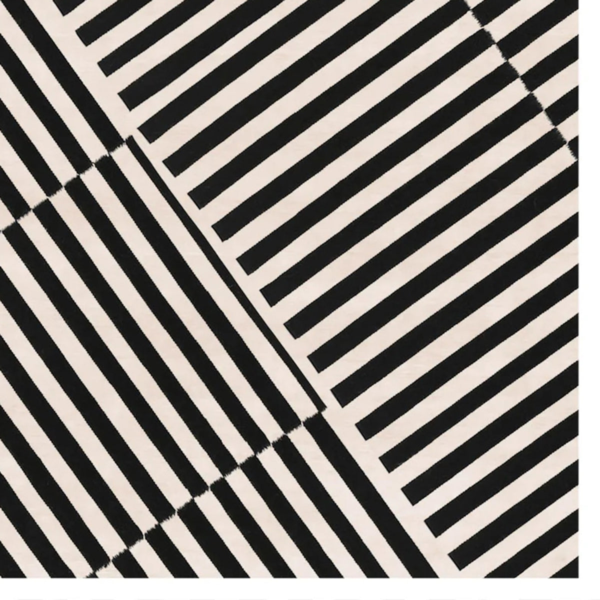 Gussago GO95 Rug by Second Studio, showing closeup view of gussago go95 rug by second studio in off-white & black.