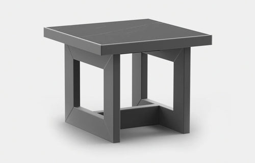 Hampton Outdoor Side Table by Harbour Outdoor - Asteroid Aluminum + Asteroid Aluminum.